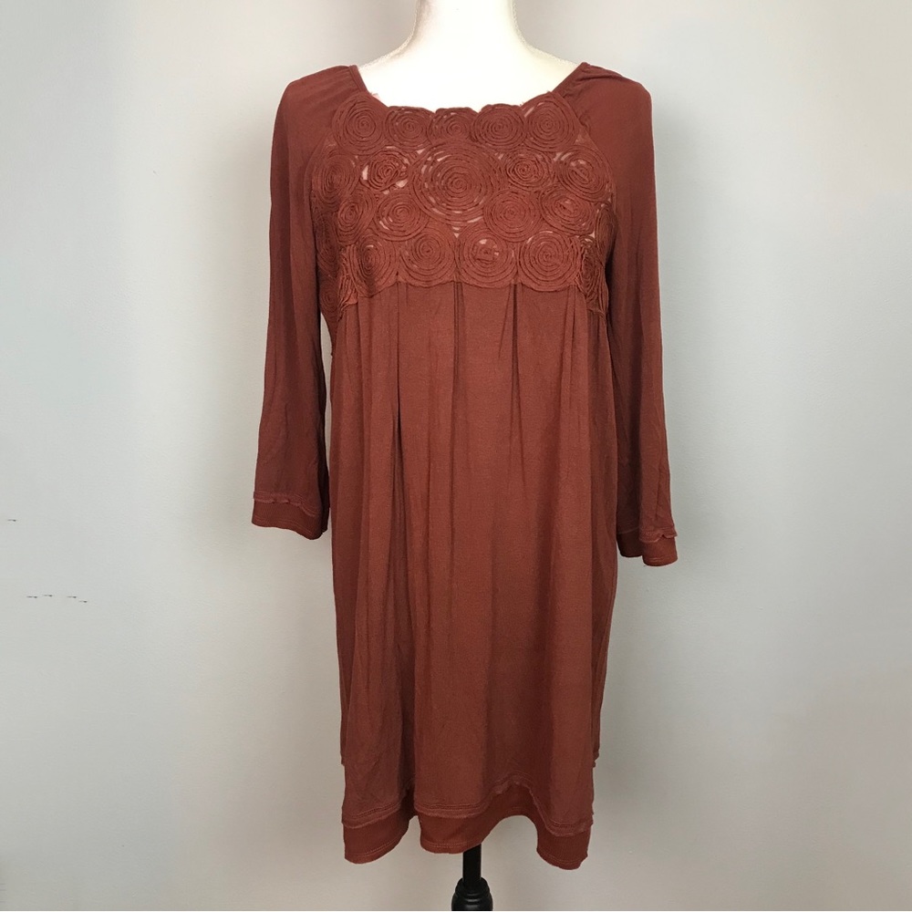 Monoreno Brown Rust Tunic Dress